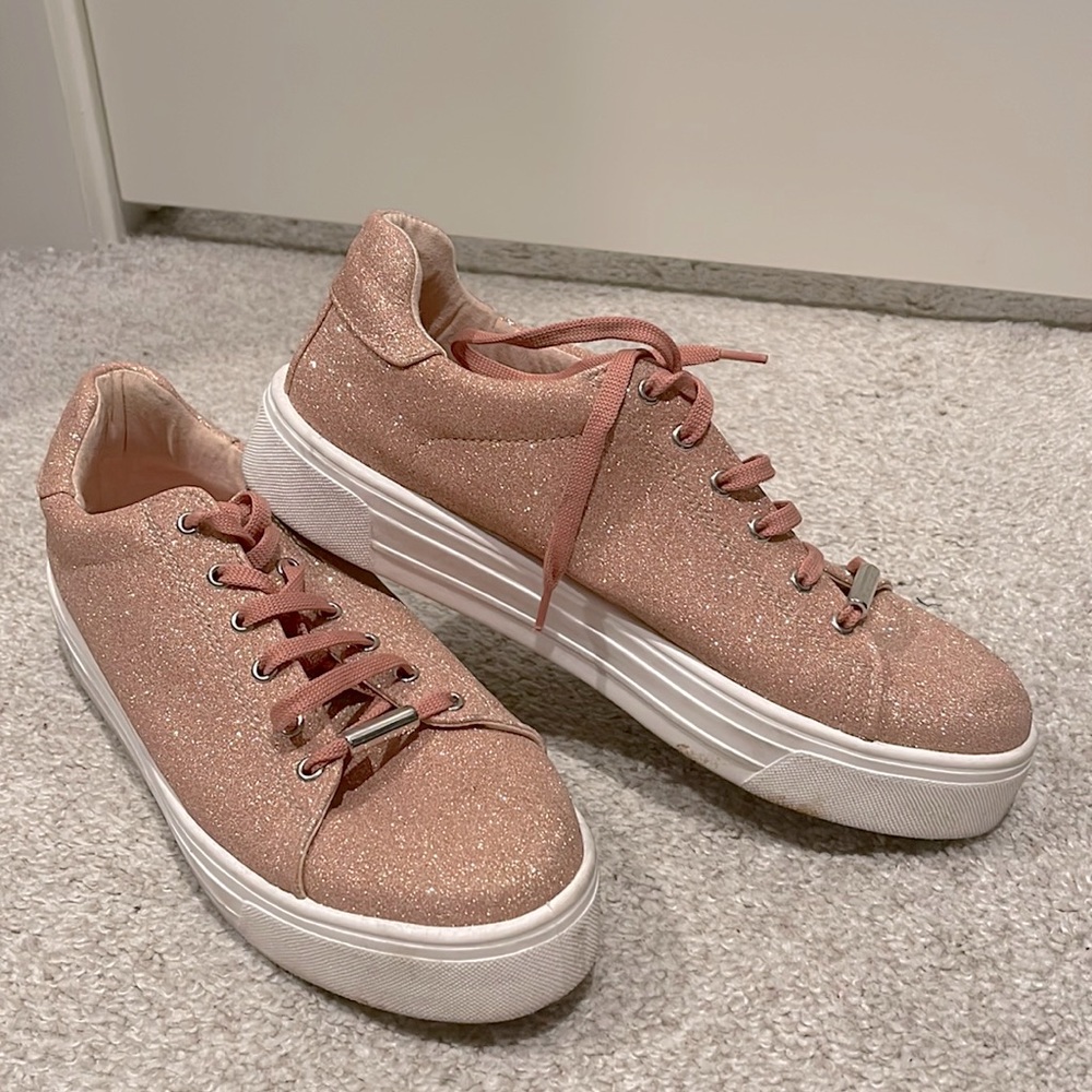 Topshop rose gold glitter shoes Euro size 41